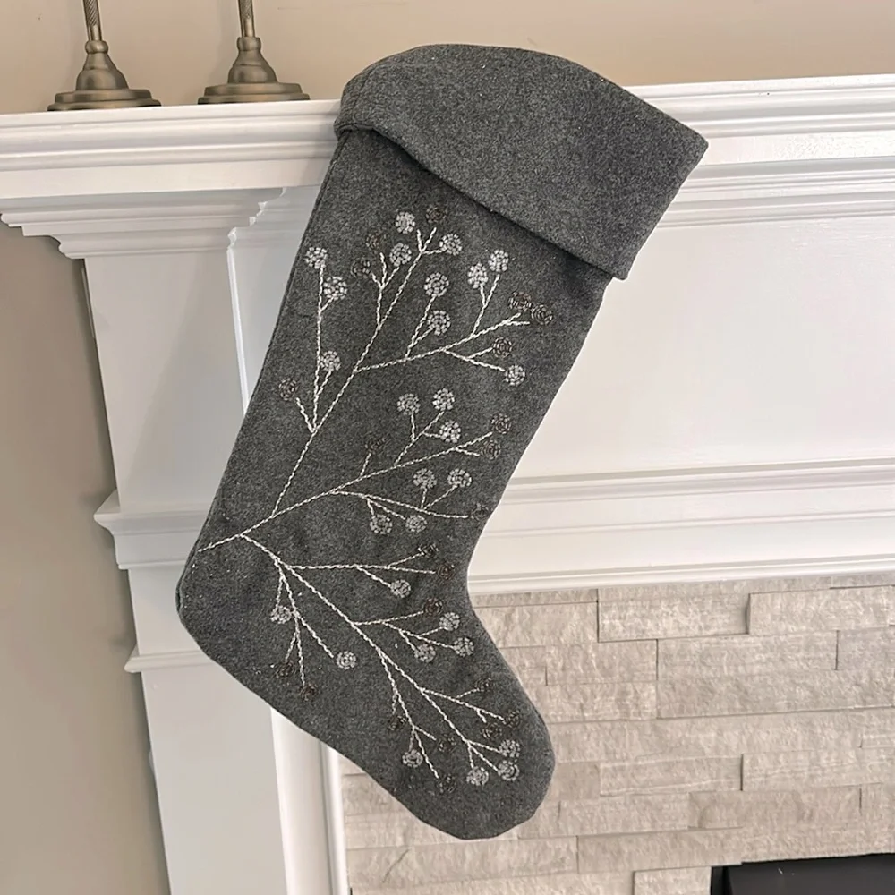 NWT West Elm Stocking Gray